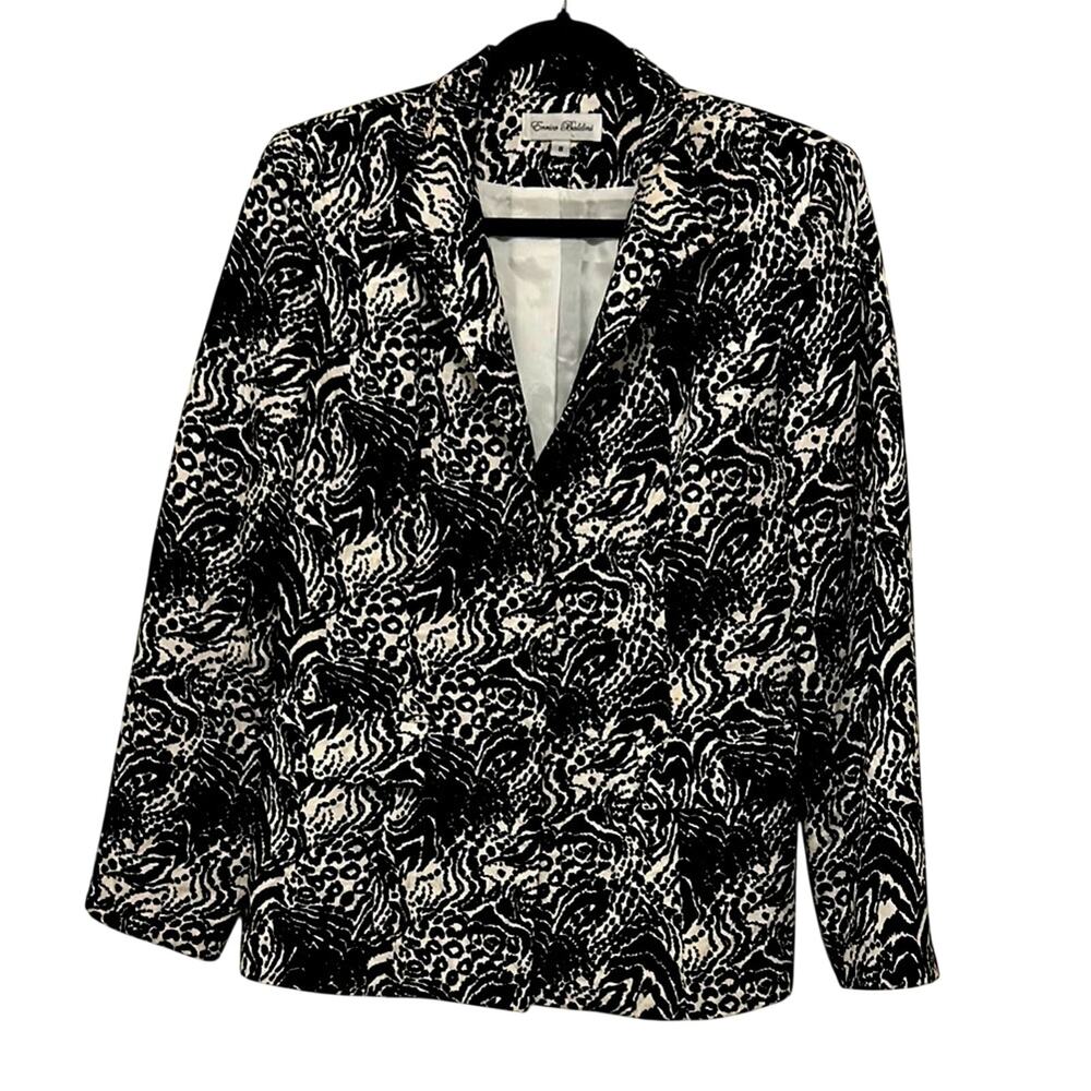Mob Wife Era Animal Print Power Blazer — Enrico Baldini Size 8